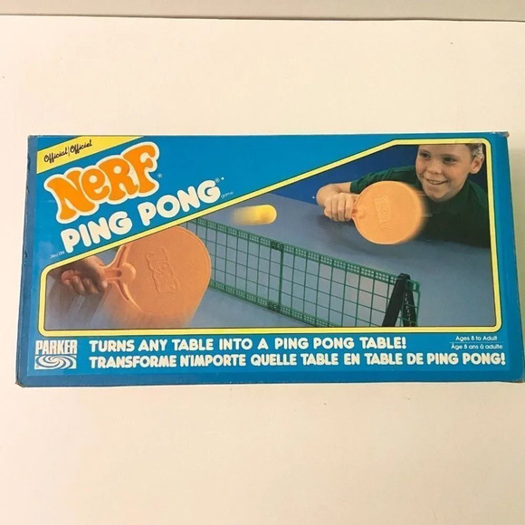 Vintage 1987 Nerf Ping Pong Table Tennis With Instructions and Original Box - Picture 1 of 12